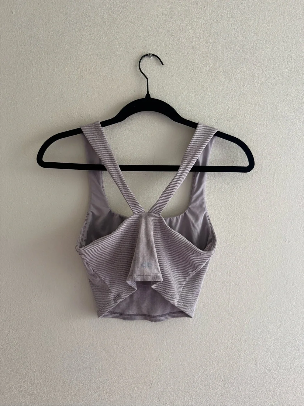 Alo Yoga ribbed crop tank top grey medium